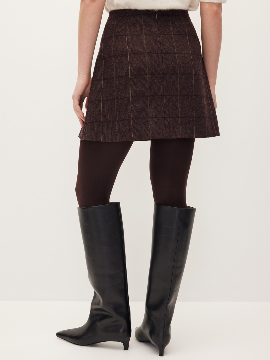 Юбка мини в клетку Chaika, цвет: коричневый, AW25SK01-145 купить онлайн