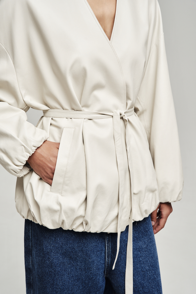 Куртка из экокожи Label .B, цвет: молочный, Jc.43.4.CH.WH купить онлайн