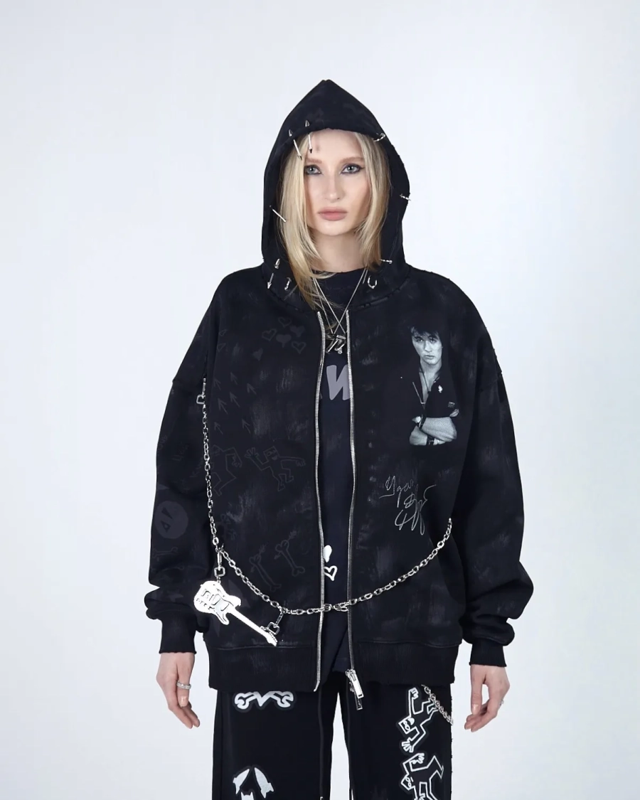 Худи ZIP KINO ХУДИ BAND BLACK ASIA ST 71, цвет: Черный, Ast71.kino-ziphood-band-bl купить онлайн