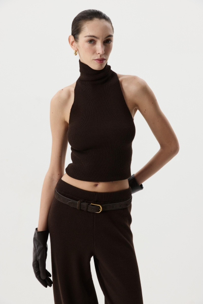 Топ-халтер вязаный Charmstore, цвет: шоколадный, 309-50498-551 купить онлайн