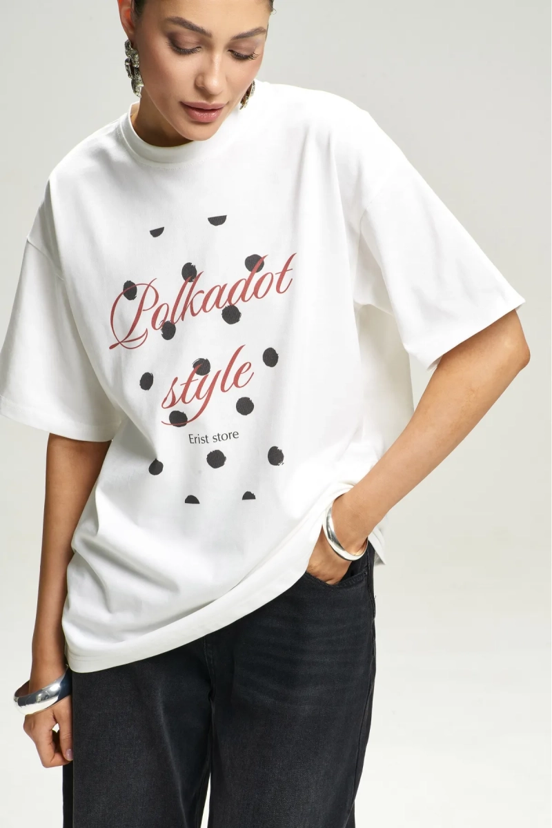 Футболка Polkadot White Erist store, цвет: белый, НФ-00002915 купить онлайн