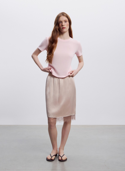 Футболка из фактурной вискозы ALL WE NEED, цвет: розовый, 2605W2534-23 купить онлайн