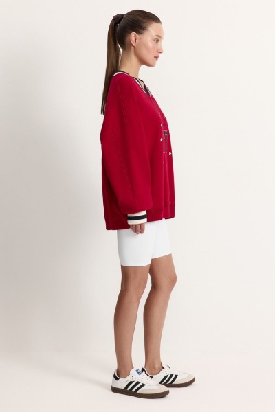 Свитшот из 100% хлопка TOPTOP, цвет: Бордовый, TT.053.17779.331 купить онлайн