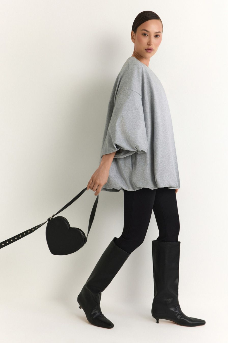 Лонгслив из 100% хлопка TOPTOP, цвет: серый меланж, TT.025.18861.820 купить онлайн