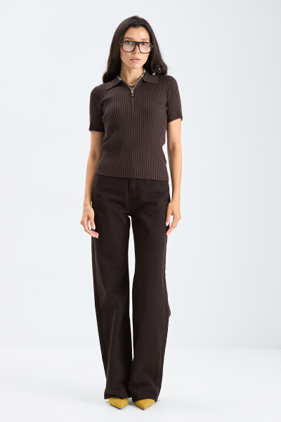 Джемпер поло MIA AIM, цвет: шоколадный, MIA596 купить онлайн