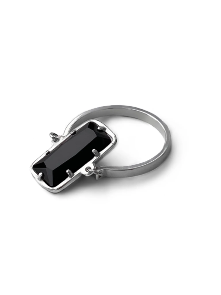Серебряное подвижное кольцо "Black"
