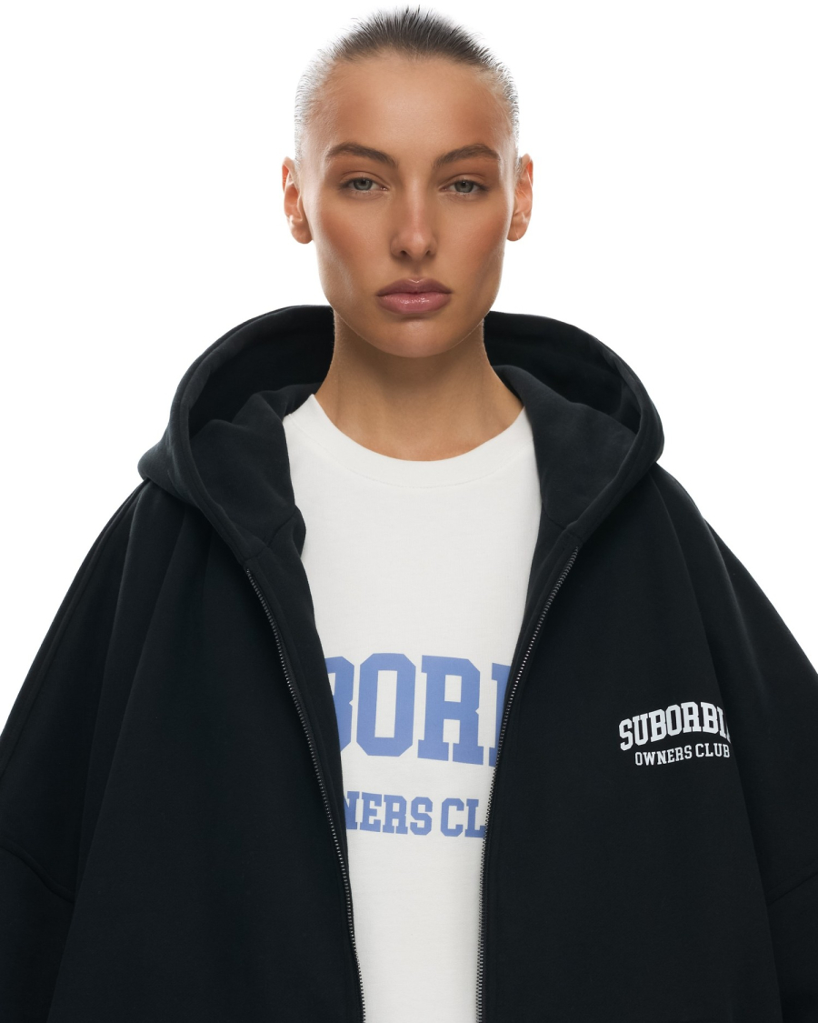 Худи ZIP OWNERS CLUB Suborbia, цвет: black, 006261 купить онлайн