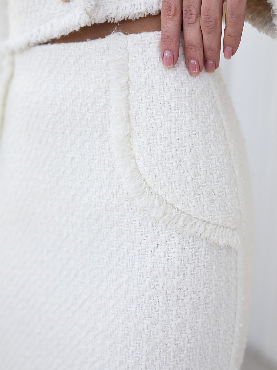 Юбка миди в стиле Шанель I.B.W., цвет: молочный, № 23.1.2 купить онлайн