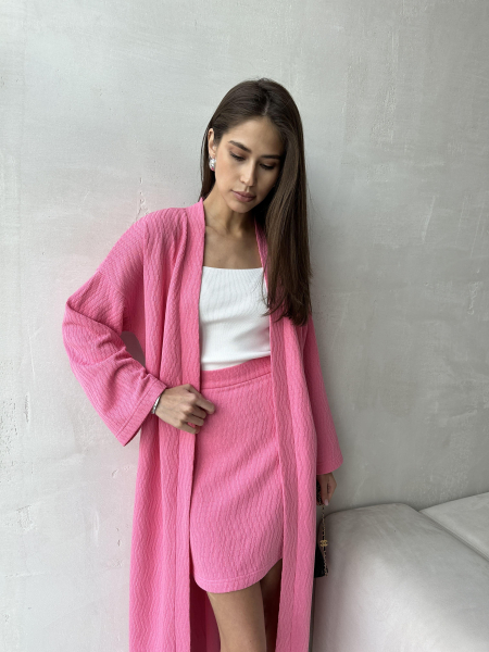 Юбка из фактурного трикотажа мини VLVT, цвет: розовый, 00-00004837 купить онлайн