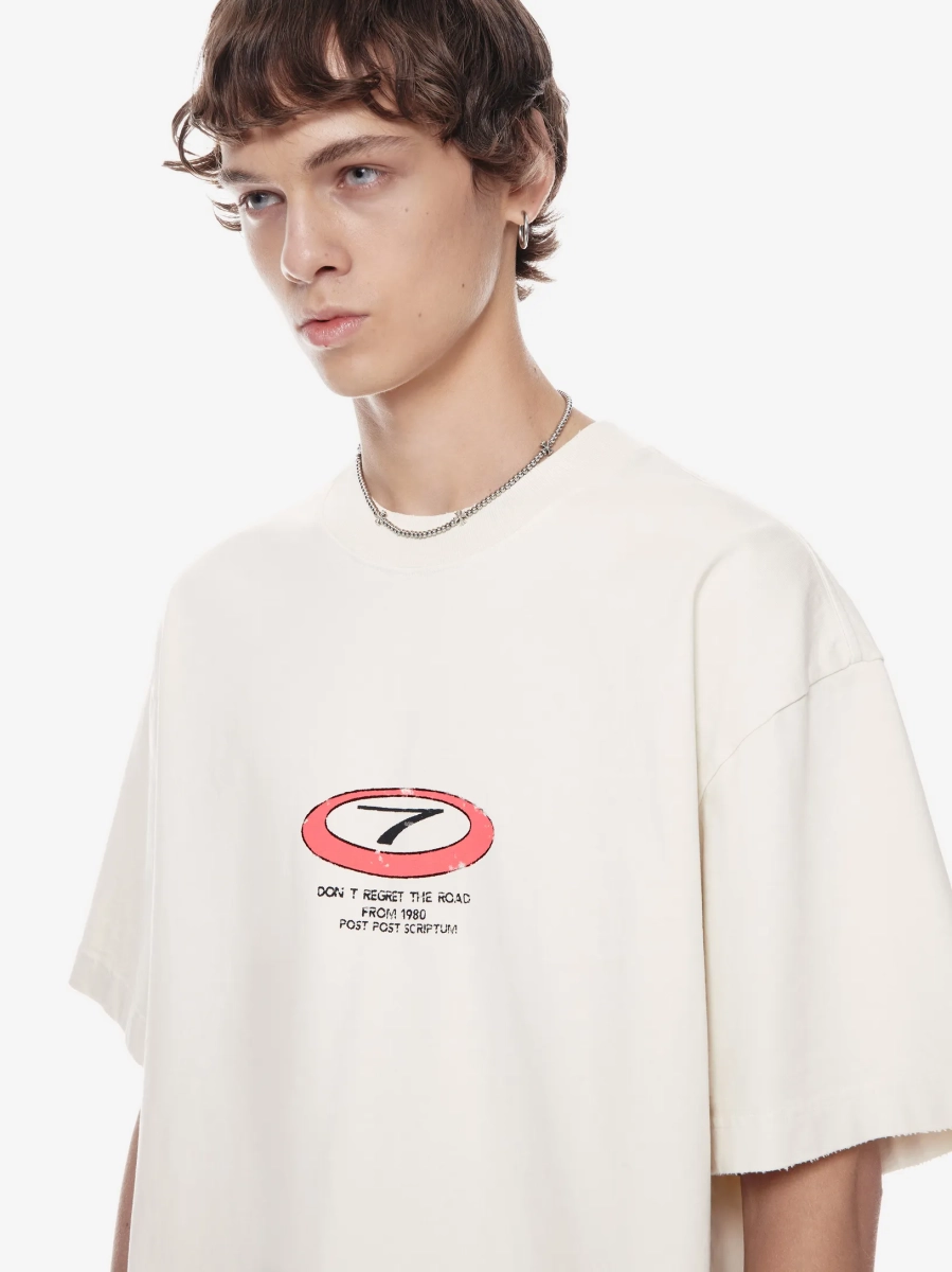 Футболка оверсайз с принтом POST POST SCRIPTUM, цвет: белый мел, 1144.11.00.WTE купить онлайн
