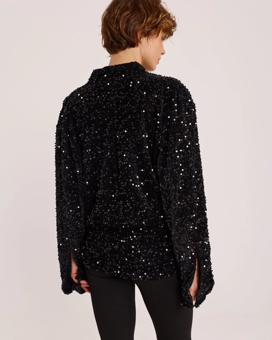 Блуза из пайеток BLACK Anmuse, цвет: Черный, BL25W217-BLC купить онлайн