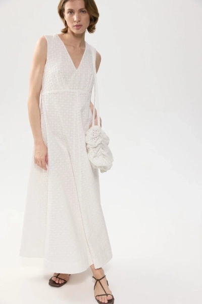 Платье макси из хлопка Broderie Anglaise