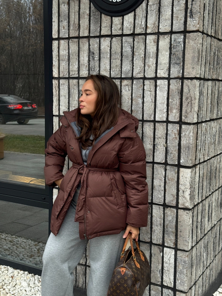 Куртка с наполнителем из пуха и пера Ricoco, цвет: Кофейный, 5008/3 купить онлайн