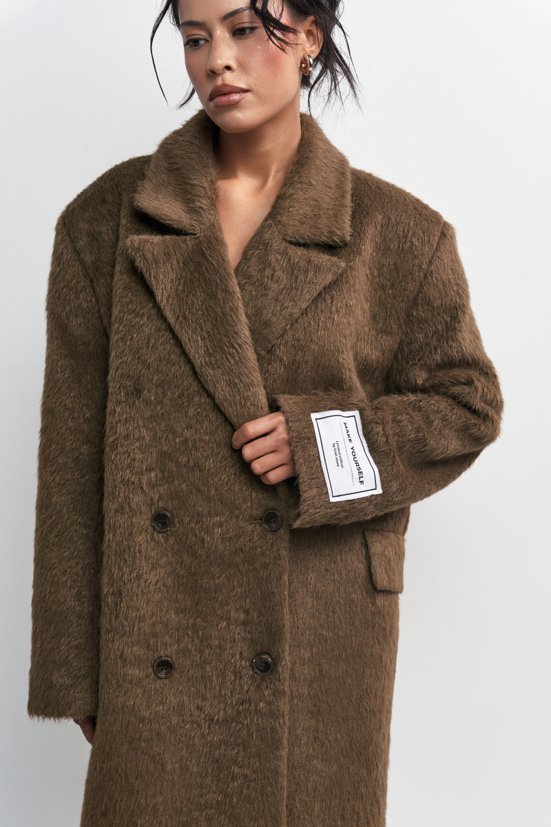 Пальто-макси Erist store, цвет: коричневый, НФ-00003233 купить онлайн