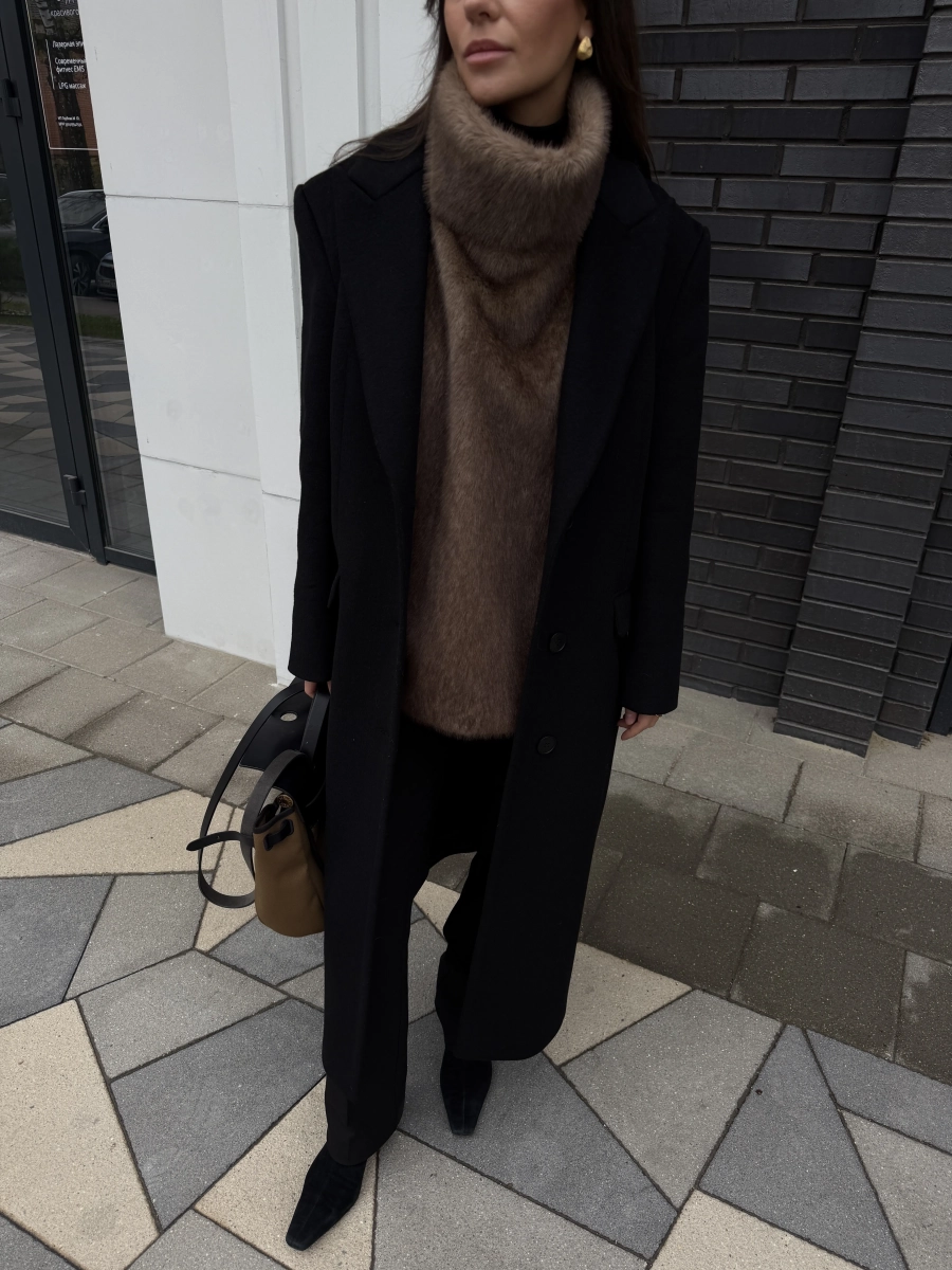 Манишка из эко-меха удлиненная VELVET, цвет: светло-коричневый 00-00005185 купить онлайн