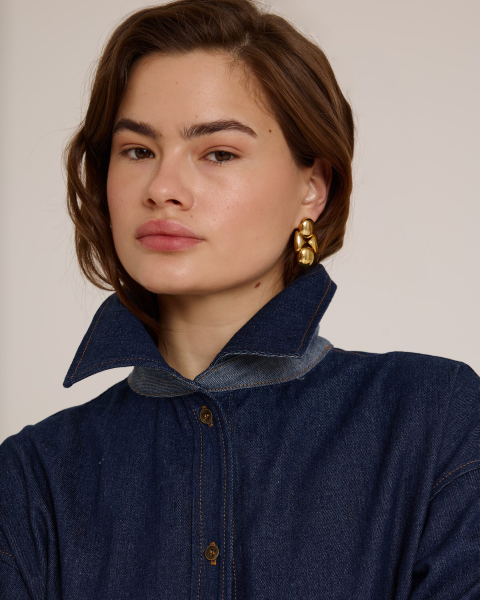 Рубашка с разрезом DENIM BLUE