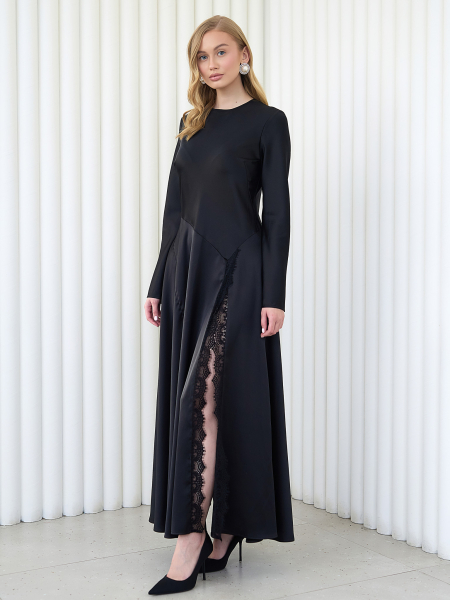 Платье струящееся с рукавом