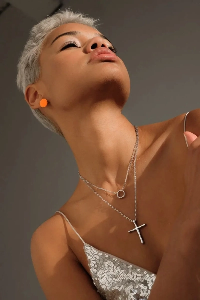 Серебряный колье-чокер «Кратер» SBLESKOM, цвет: серебро, 11044 купить онлайн