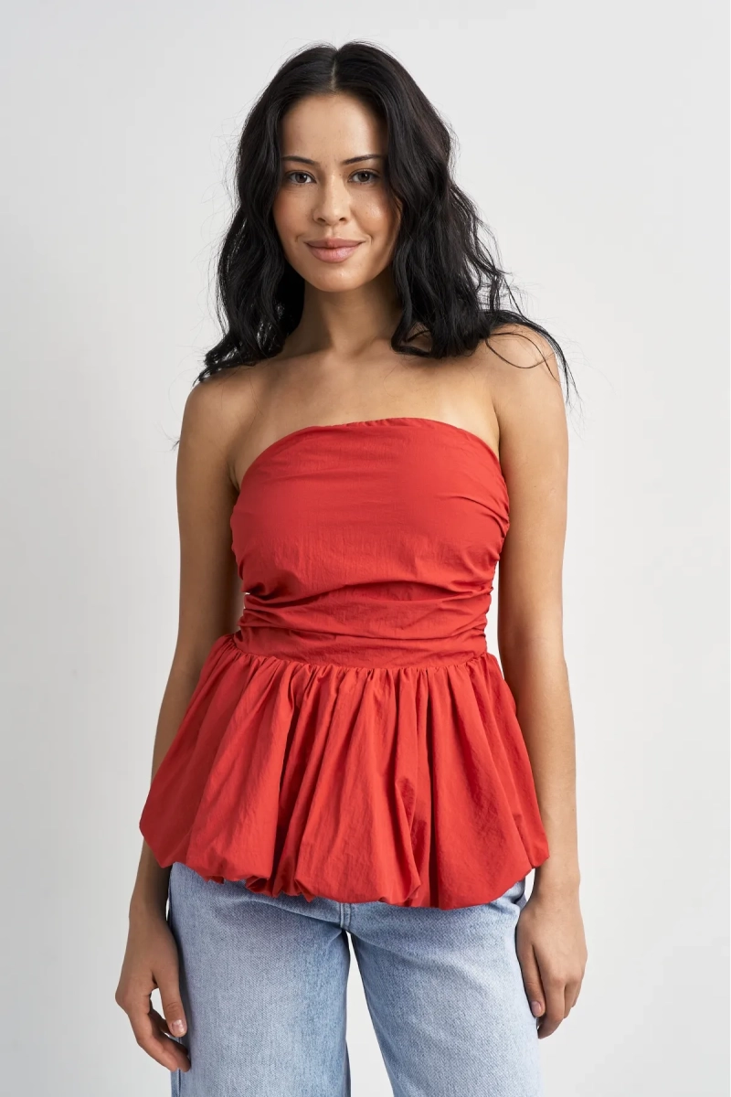 Топ-корсет с баской Erist store, цвет: красный, НФ-00003521 купить онлайн
