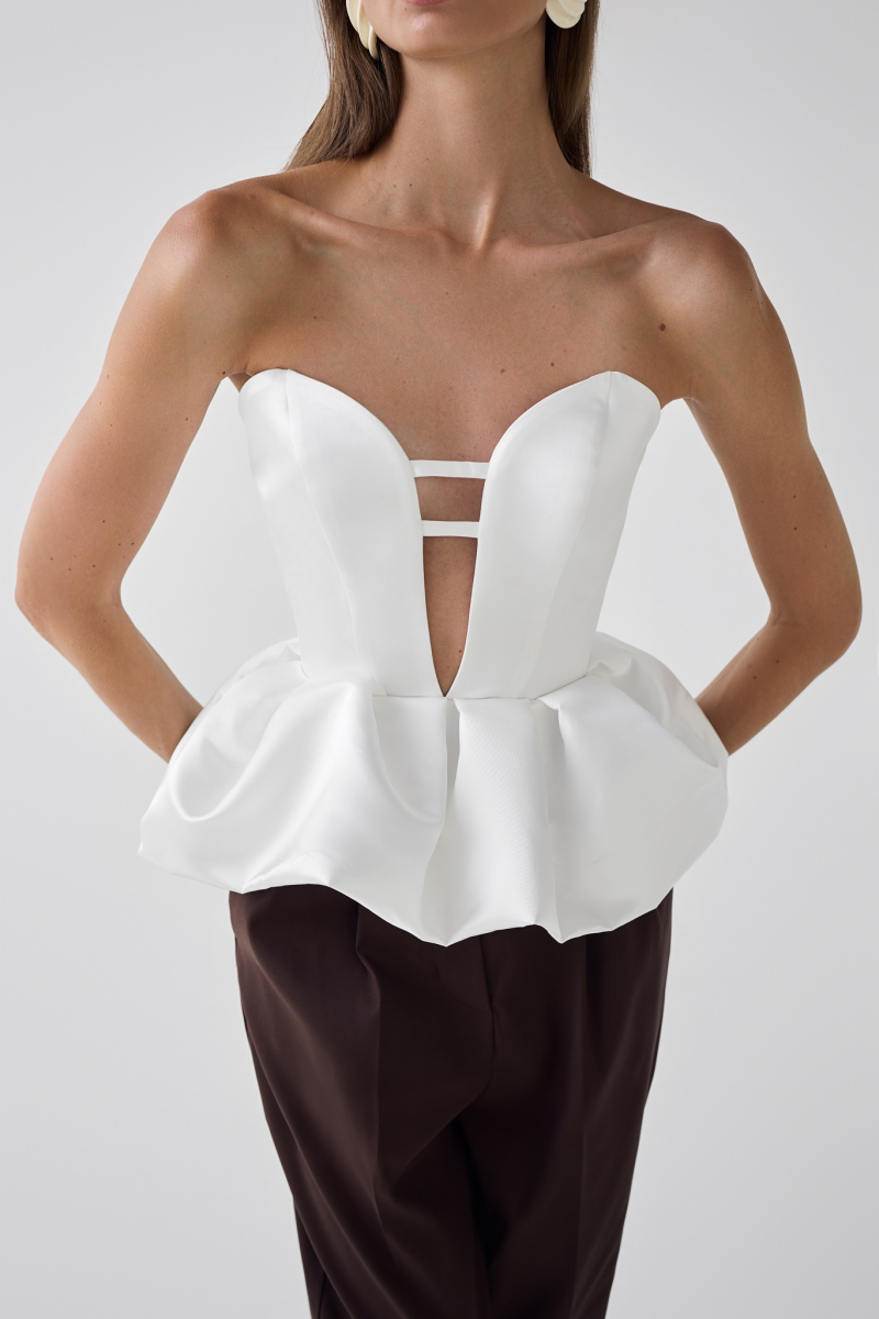 Топ-корсет из тафты Shtripling, цвет: белый, SHTOP003WHT купить онлайн