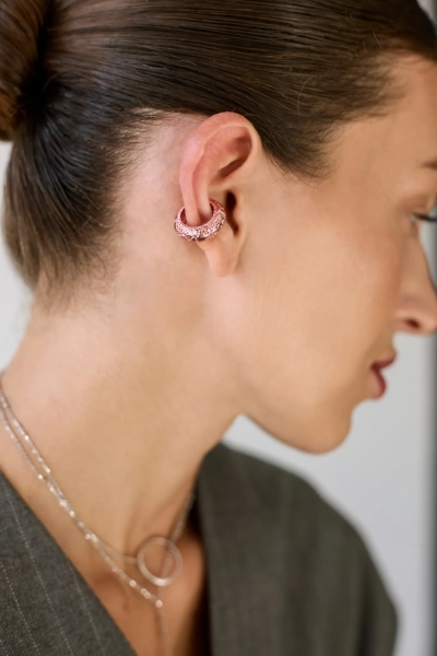 Серебряная серьга-кафф «Кружево» как бублик SBLESKOM, цвет: серебро, 32137 купить онлайн