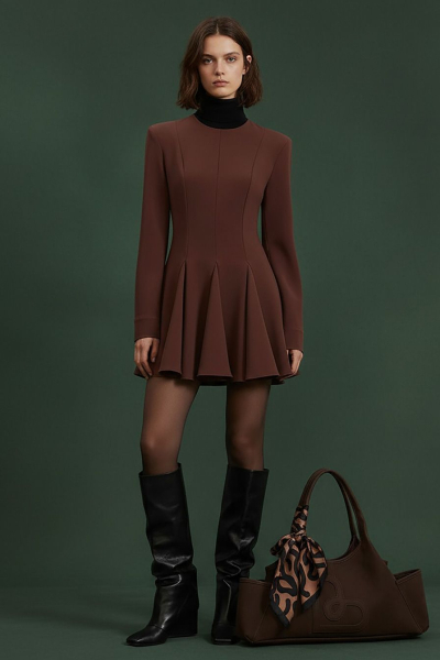 Платье из смесовой вискозы TOPTOP, цвет: коричневый, TT.010.17857.700 купить онлайн