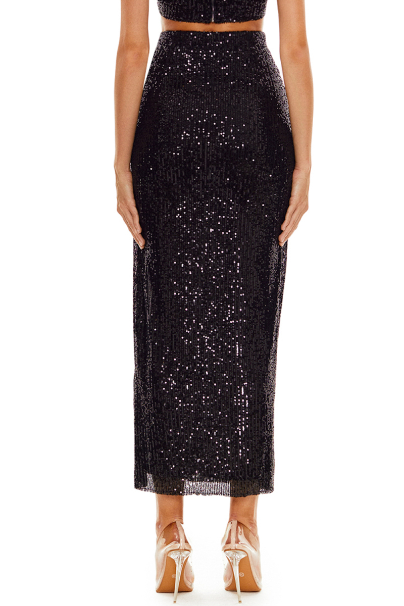 Юбка-миди из пайеток SODAMODA, цвет: Черный, 20260 купить онлайн