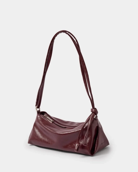 Миниатюрная мягкая сумка Arny Praht, цвет: бордо кракле  купить онлайн