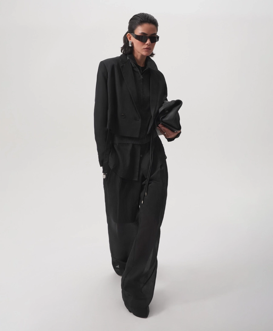 Блузка силуэта умеренный оверсайз GLVR, цвет: Черный, 125G21GAC2212 купить онлайн