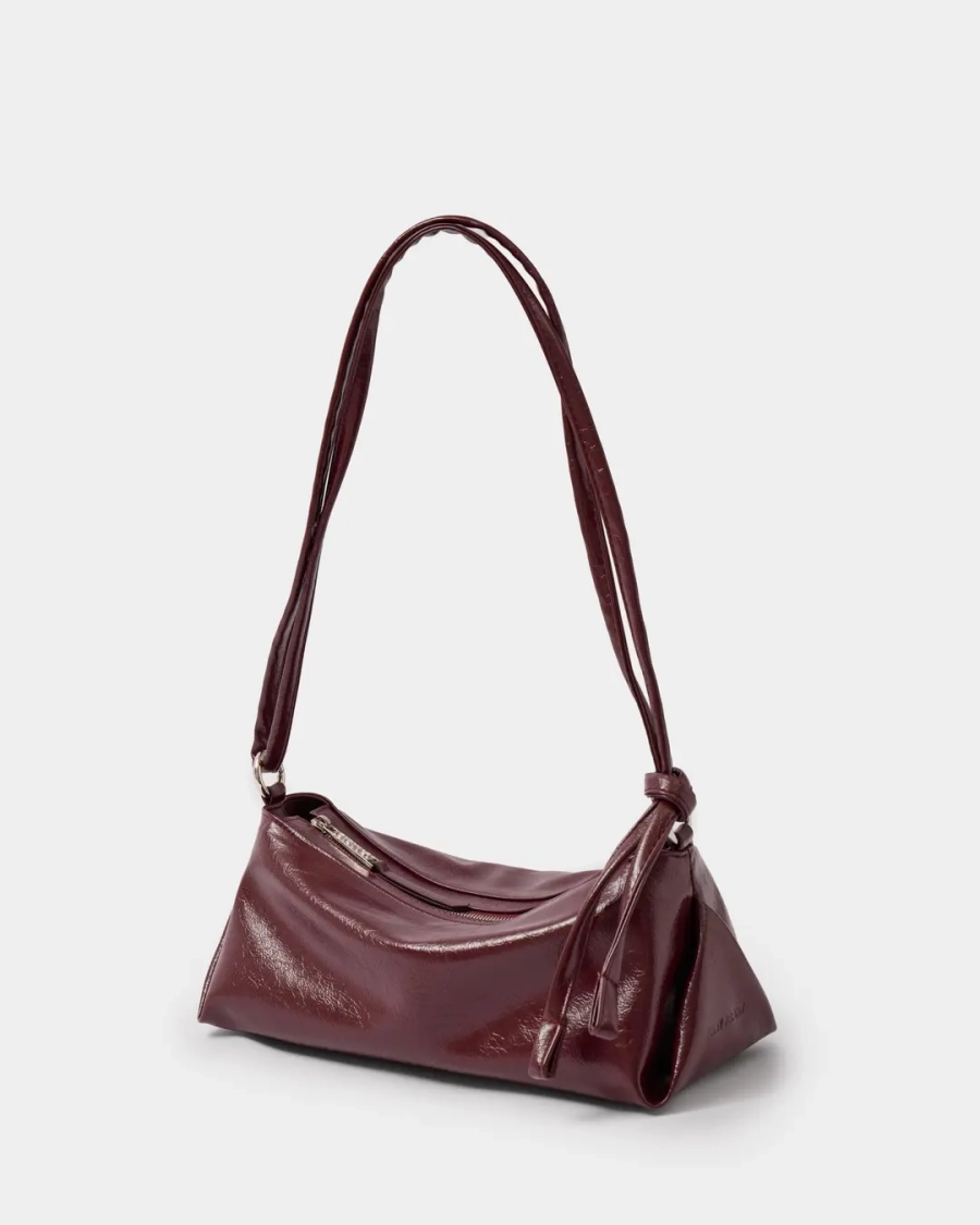 Миниатюрная мягкая сумка Arny Praht, цвет: бордо кракле  купить онлайн