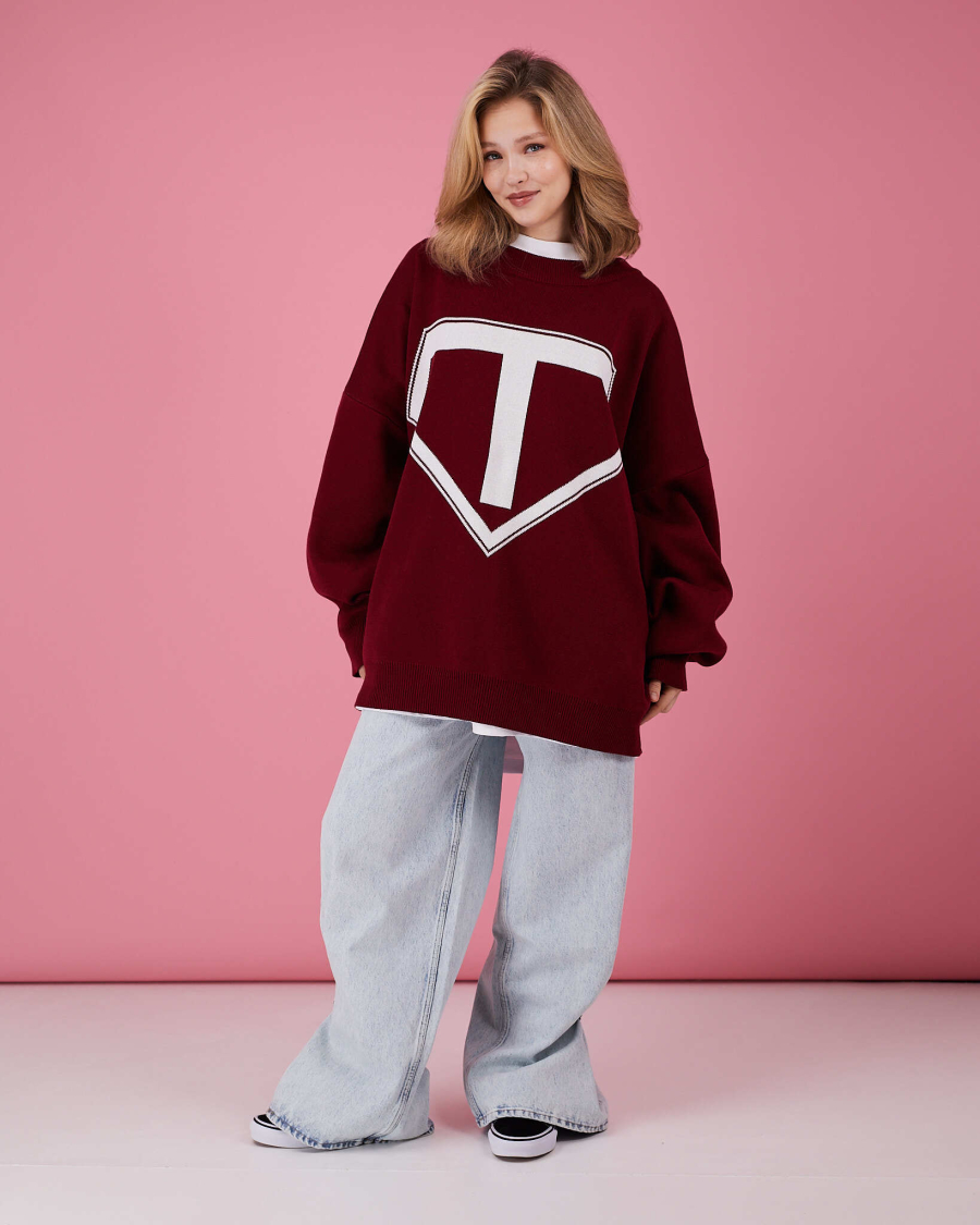 Свитер Супергероя TABOO, цвет: Бордовый, Svsuper купить онлайн