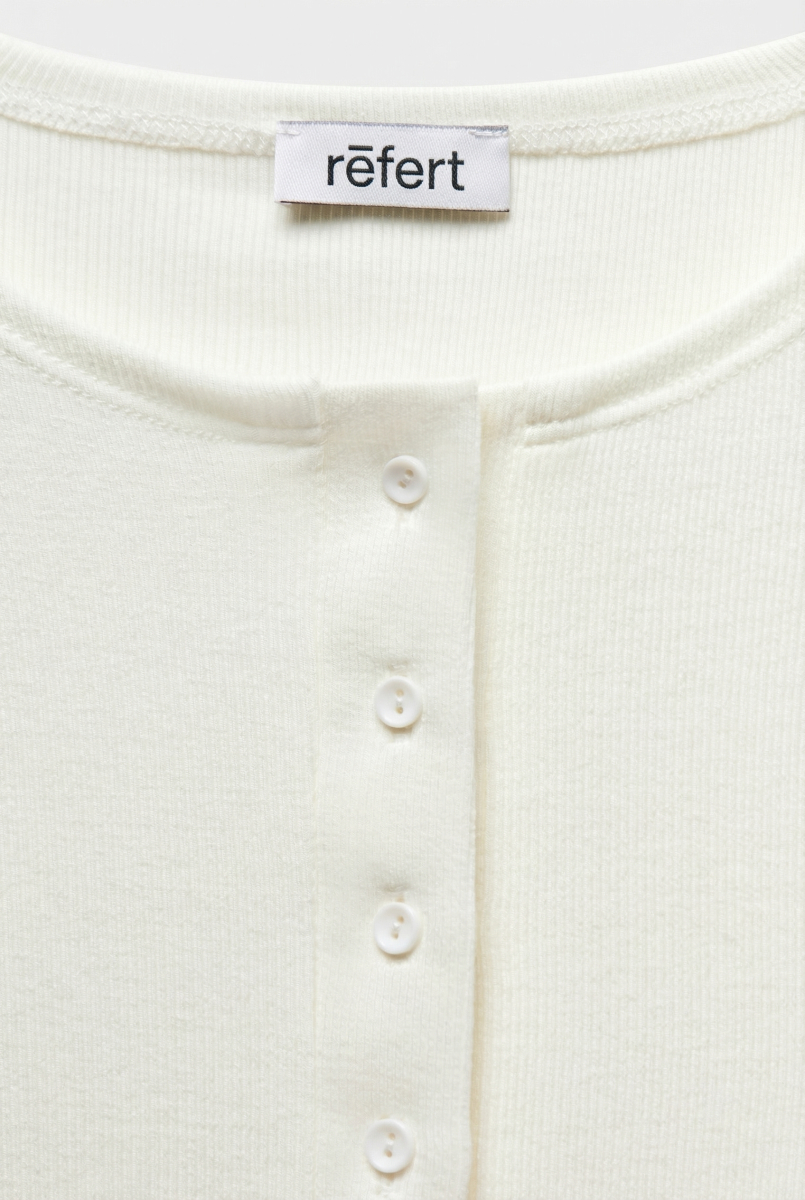Лонгслив из трикотажа с планкой REFERT, цвет: белый, 14-3877/1-2511 купить онлайн