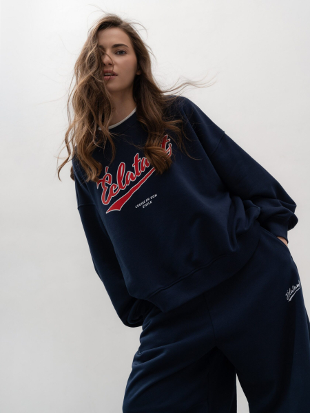 Свитшот с принтом TRES, цвет: темно-синий, НФ-00002771 купить онлайн