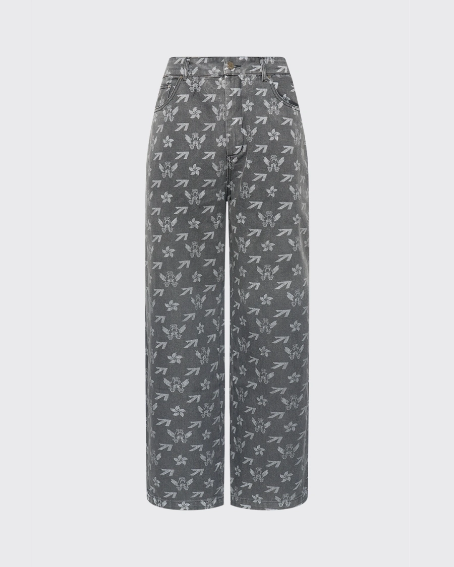 Джинсы с градиентом и монограммой ASIA ST 71, цвет: серый, Ast71.jeans-gradient-mngrm-grey купить онлайн