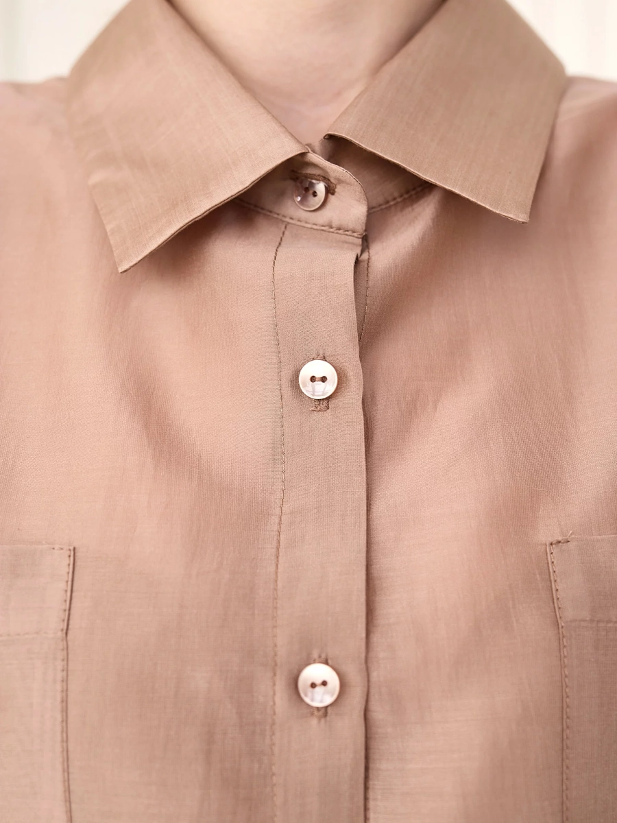 Блуза-рубашка воздушная I.B.W., цвет: карамель, BL030 купить онлайн