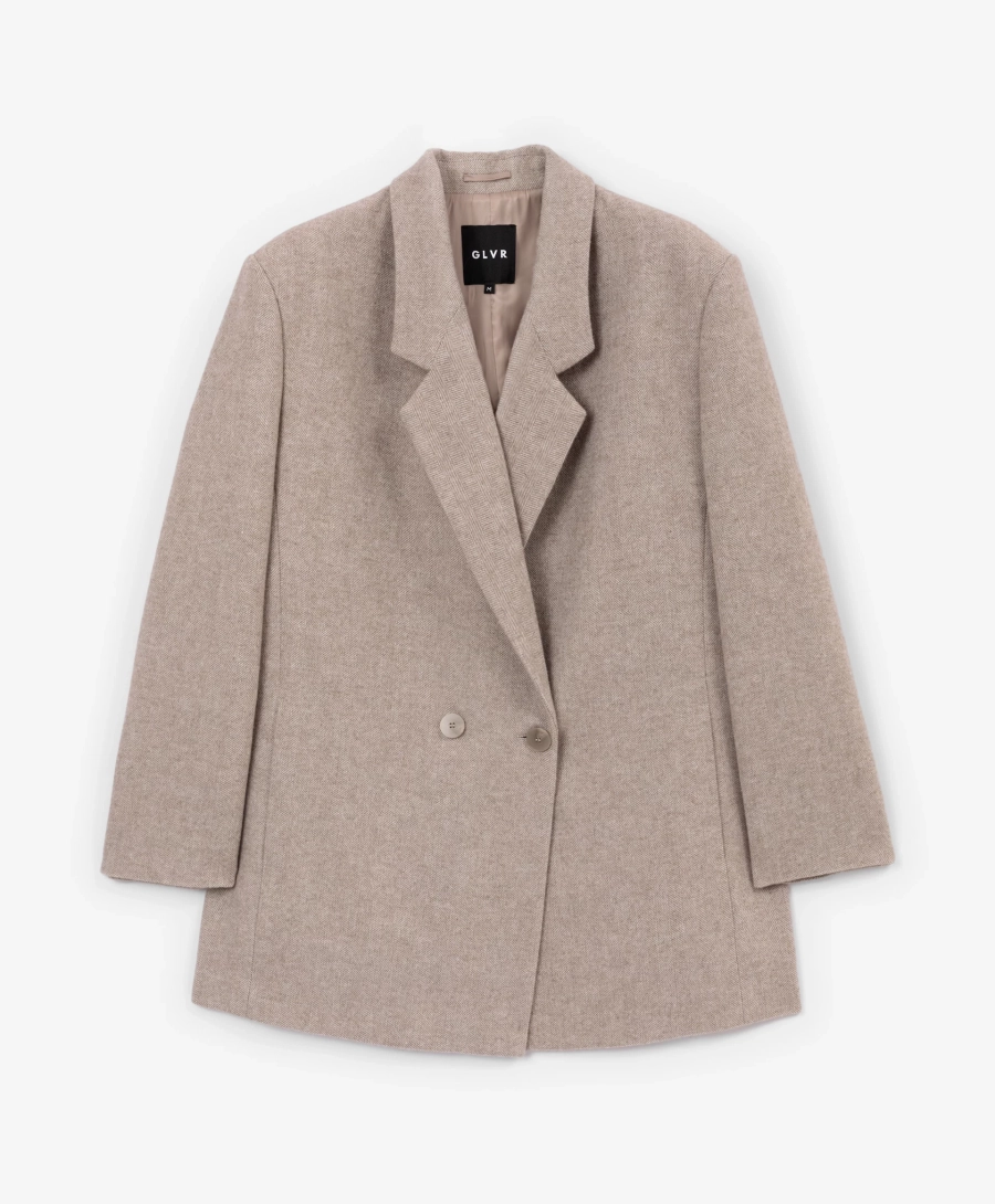 Пиджак из полушерстяного твида "в елочку" GLVR, цвет: бежевый, 225G33GAC4801 купить онлайн