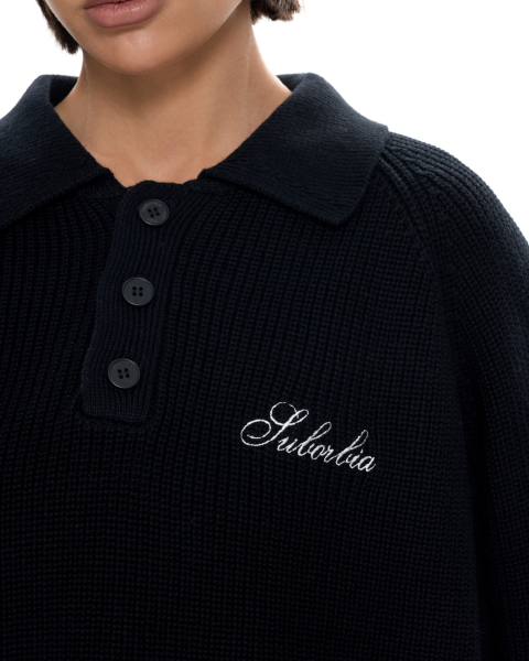 Вязаное поло Suborbia, цвет: Черный, 007129 купить онлайн