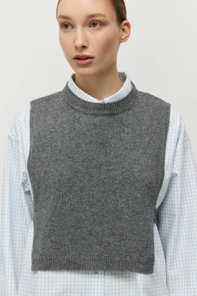 Манишка из смесового кашемира с завязками AROUND, цвет: графит 1611_07C016 купить онлайн