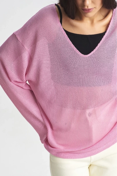 Лонгслив вязаный Pink Erist store, цвет: розовый, НФ-00002364 купить онлайн
