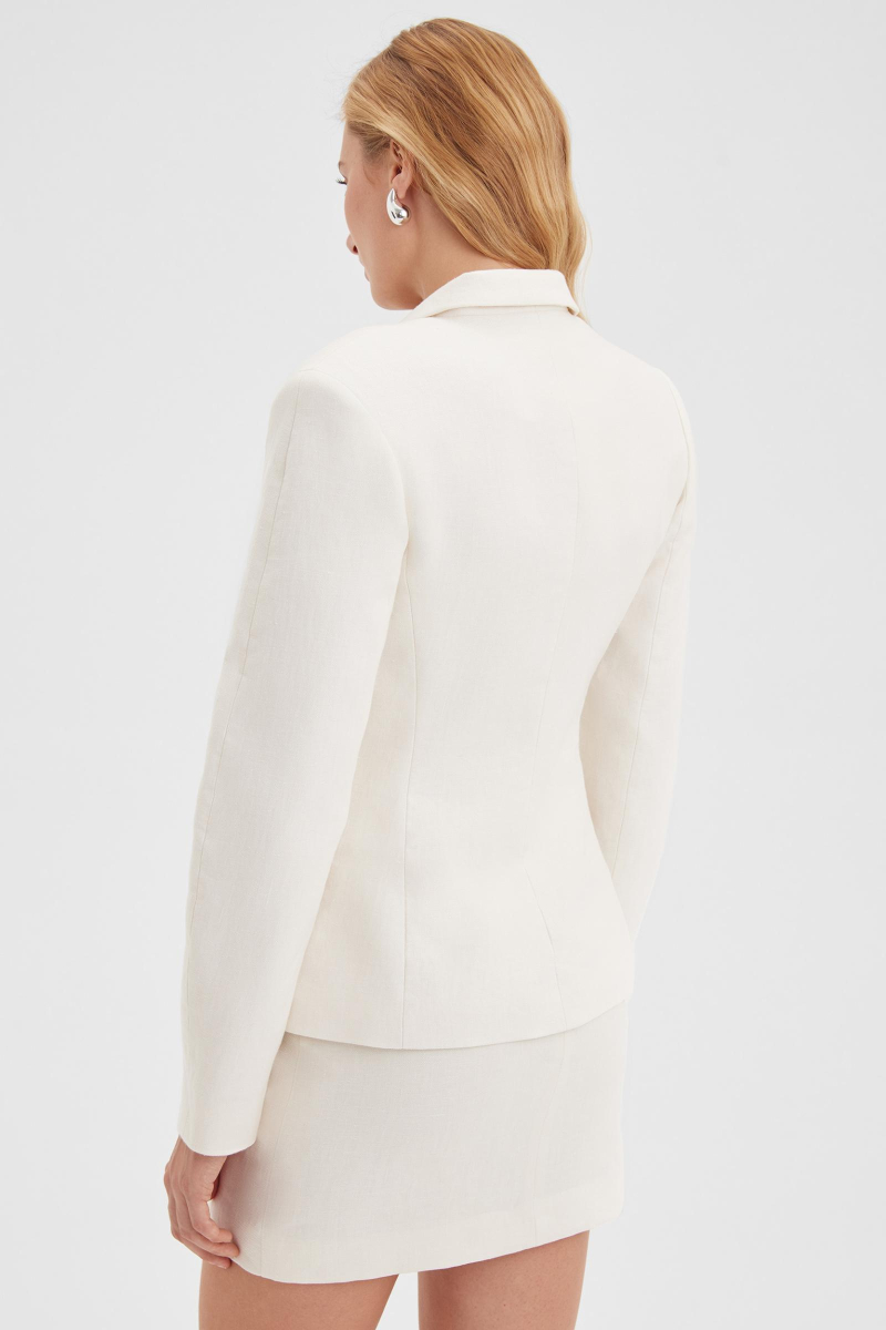 Жакет изо льна Charmstore, цвет: молочный, 109-33050-111 купить онлайн