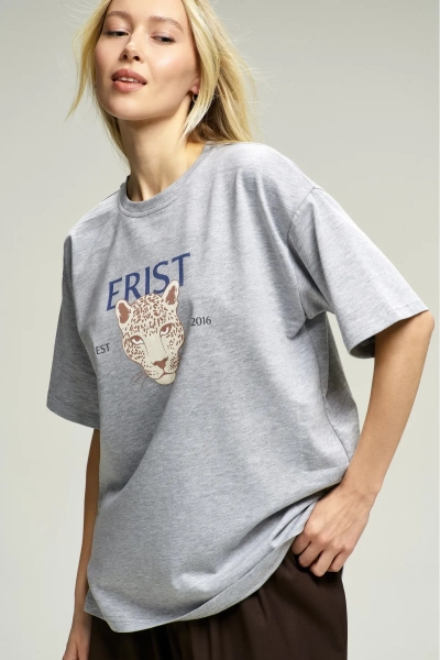 Футболка Wild Cat Grey Melange Erist store, цвет: серый, НФ-00002923 купить онлайн