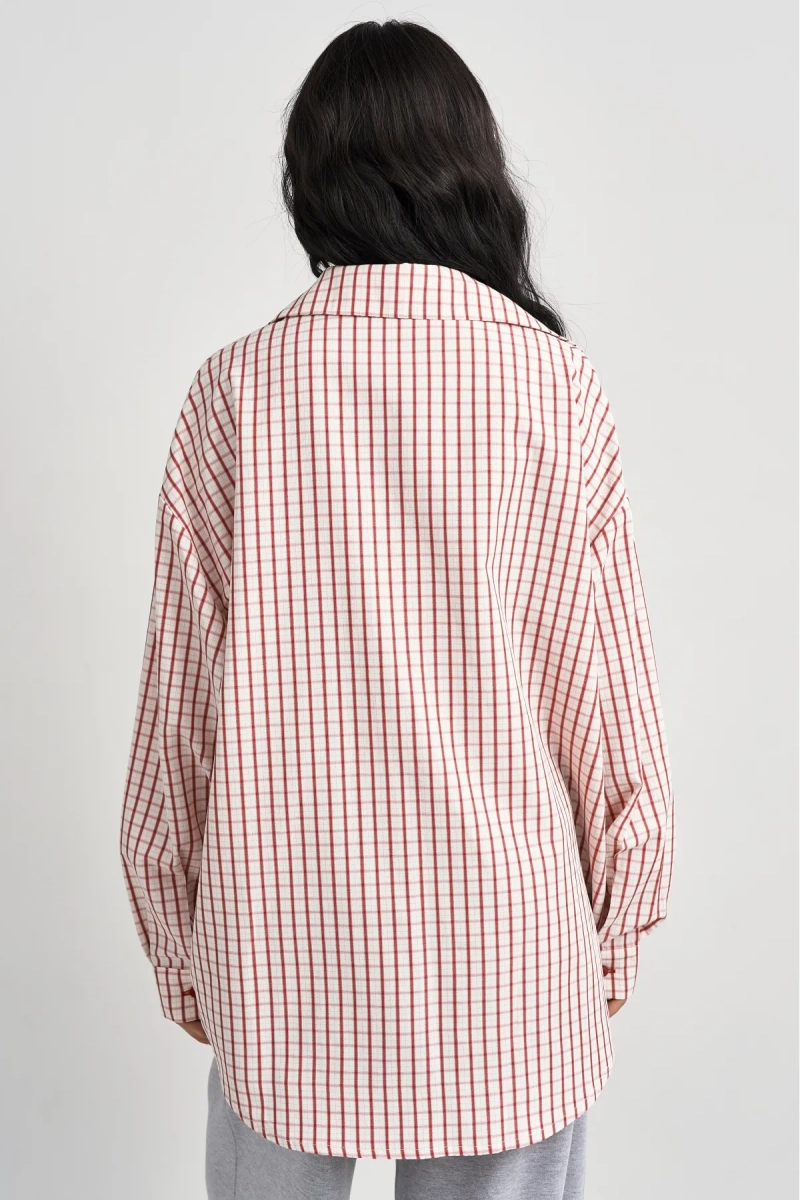 Рубашка в клетку Erist store, цвет: красный, НФ-00003483 купить онлайн