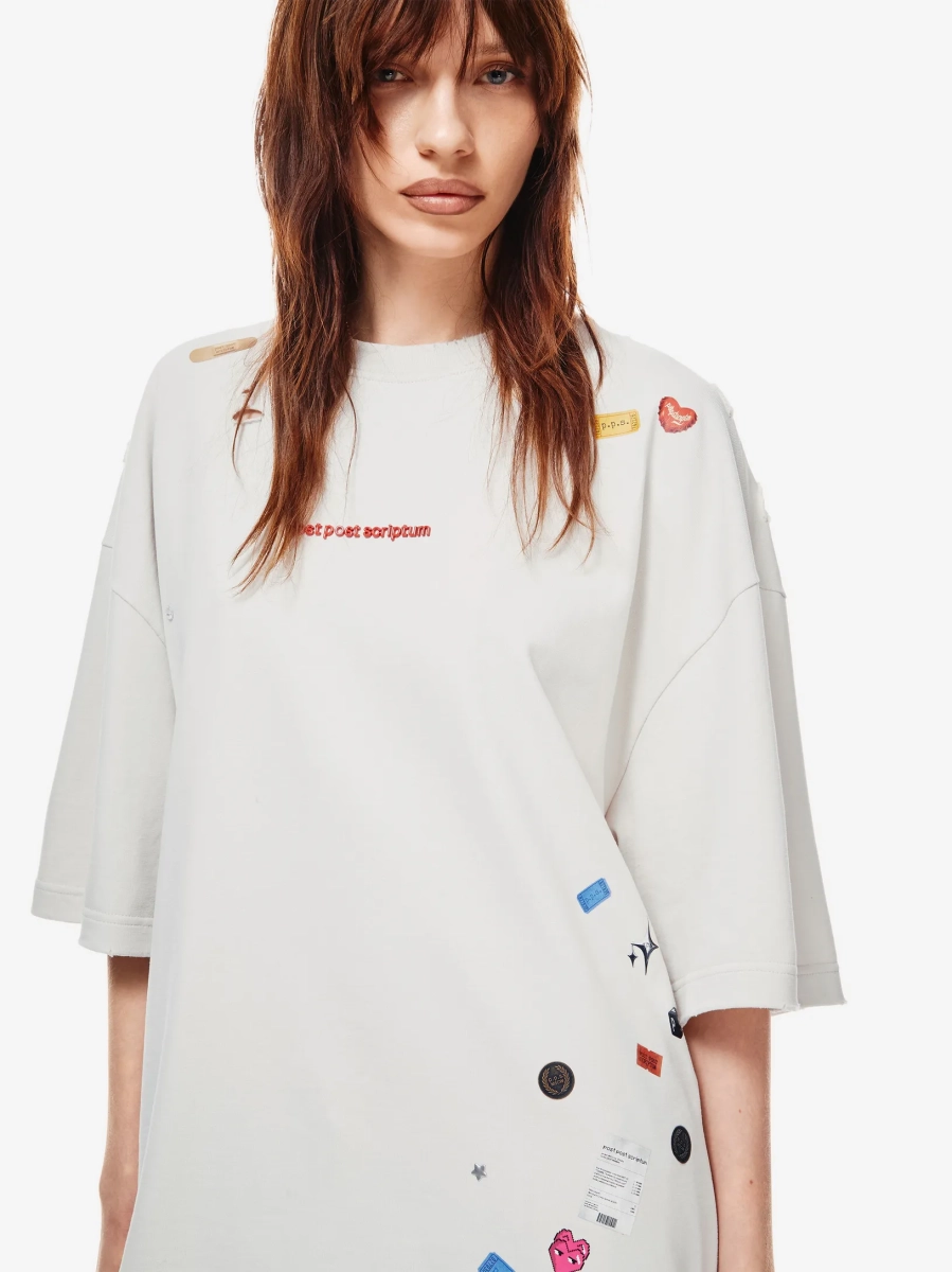 Sticker Pack Футболка Оверсайз p.p.s., цвет: гипсовый, 1039.00.00.WTE1 купить онлайн