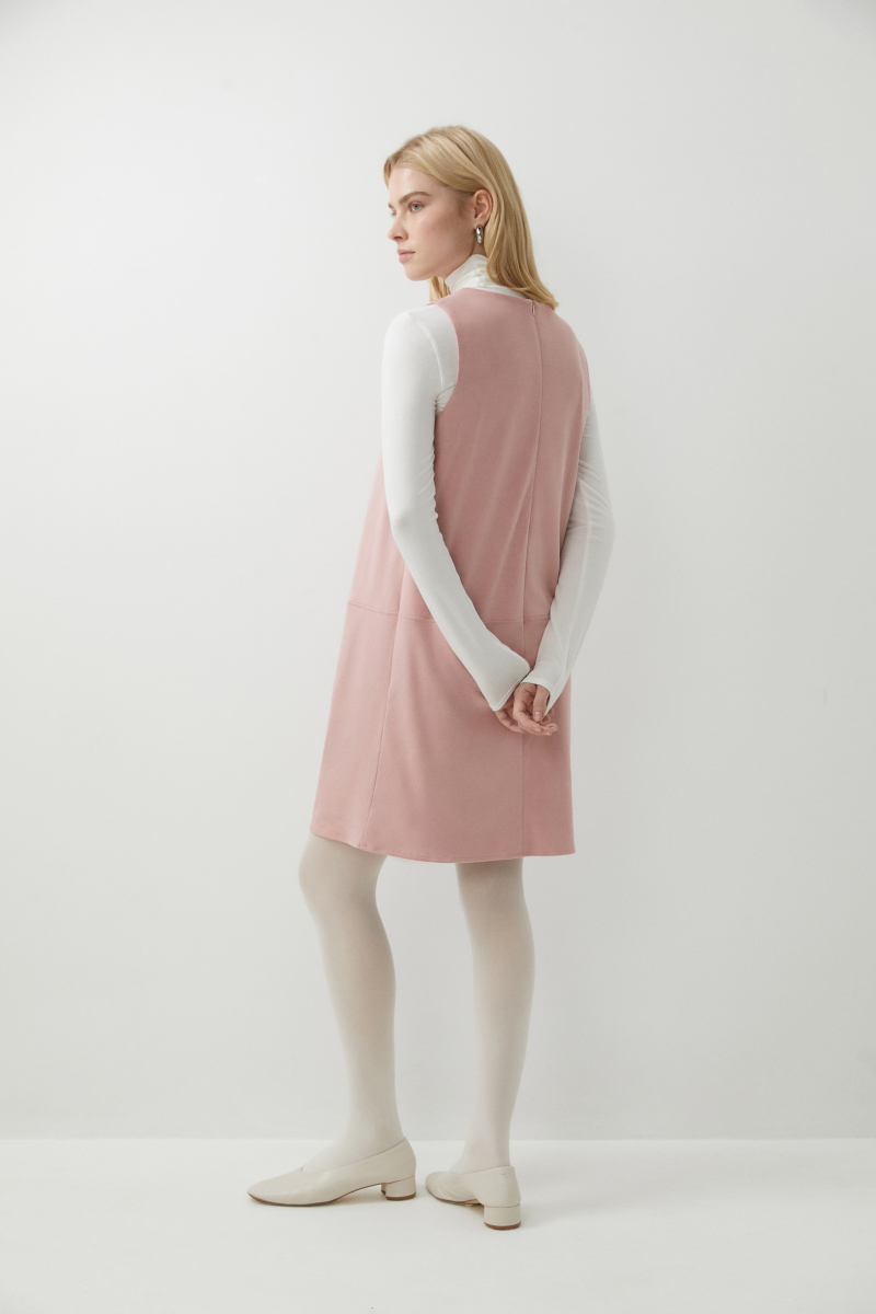 Платье мини прямое из замши Charmstore, цвет: розовый, 111-29568-221 купить онлайн