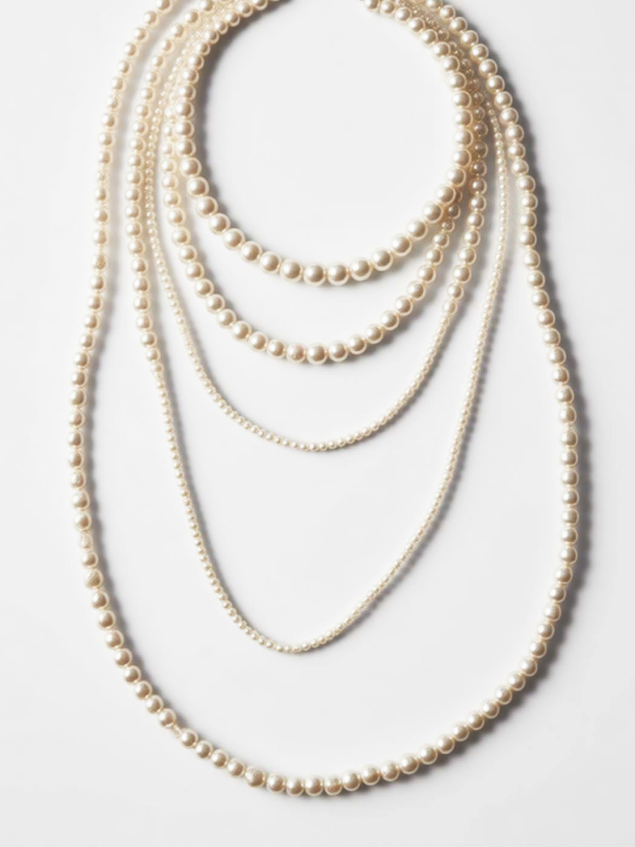 Колье многоэтажный жемчуг