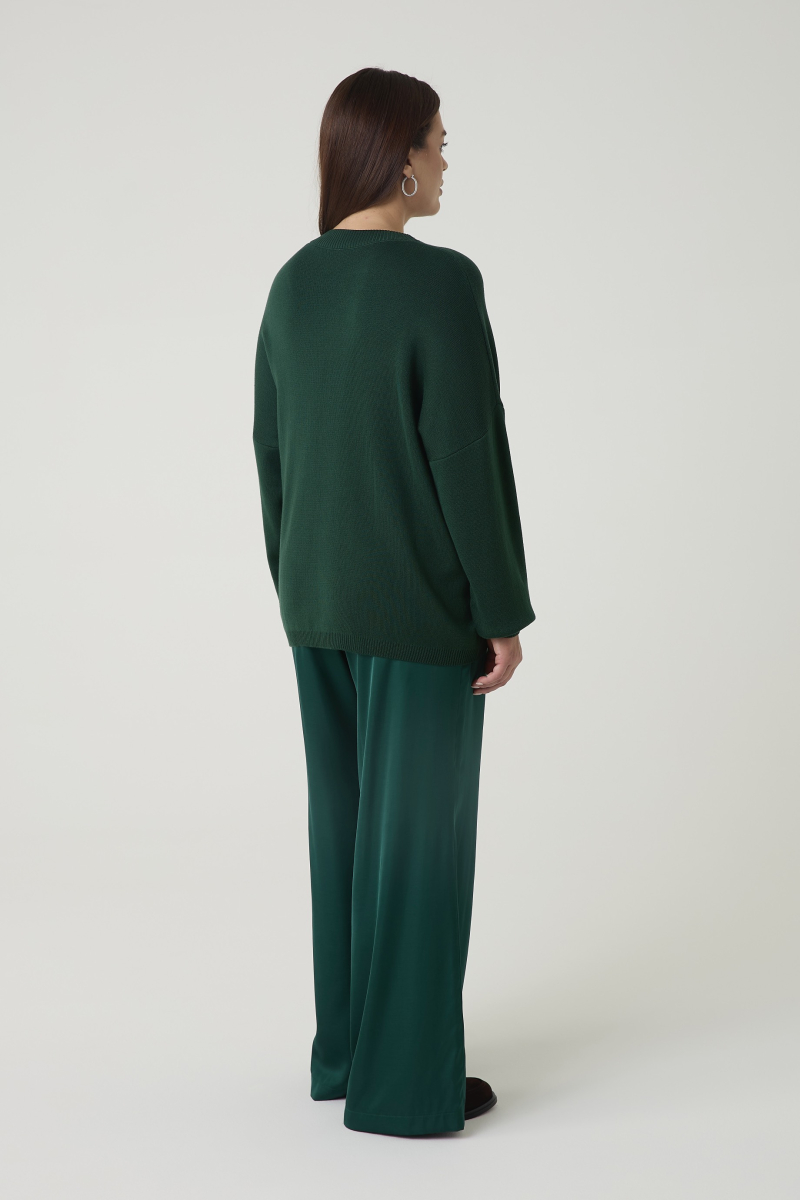 Джемпер вязаный с круглым вырезом 4forms, цвет: изумруд, 000019810 купить онлайн