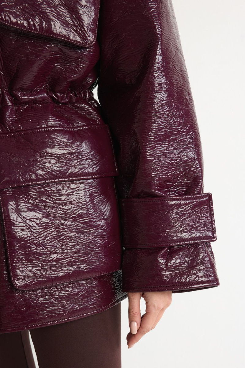 Парка из лаковой экокожи TOPTOP, цвет: Бордовый, TTS.045.18555.330 купить онлайн