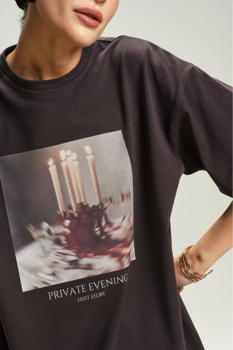 Футболка Private Evening Brown Erist store, цвет: коричневый, НФ-00002912 купить онлайн