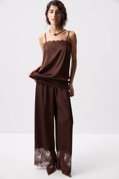 Брюки с кружевом