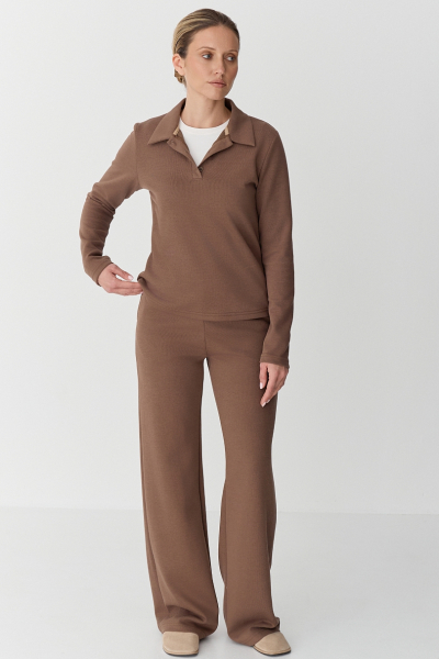 Брюки свободного кроя Ricoco, цвет: коричневый, 4085/4 купить онлайн